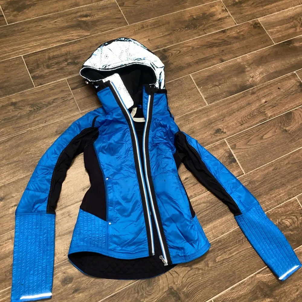 lululemon athletica Blue and Black Hooded Jacket